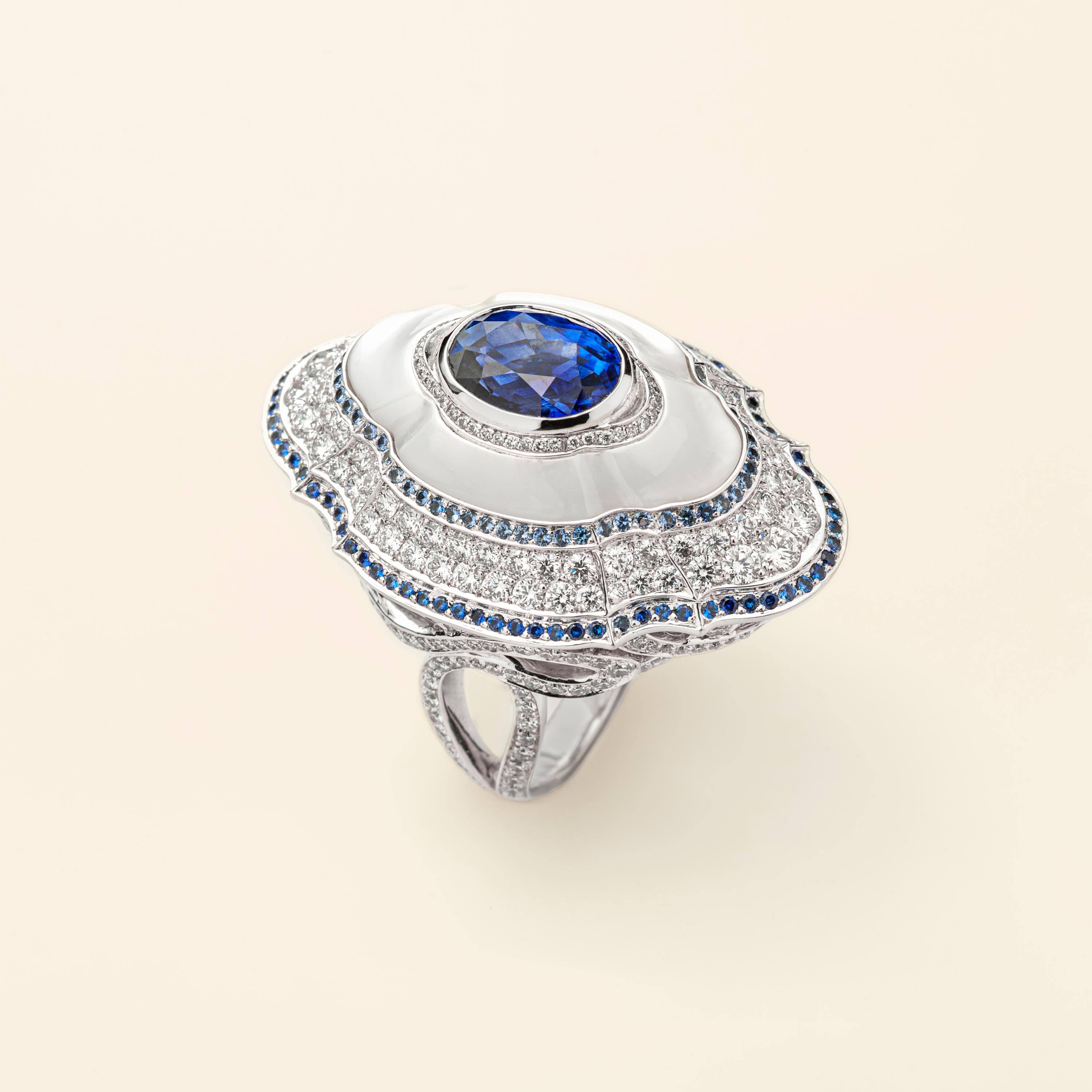 Millefiora Isola Bella Ring – High Jewelry ring in pink gold 18k with  sapphire, tsavorite and spessartite – Mellerio