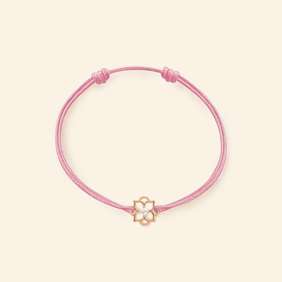 Mini Giardino Bracelet Diamond Pink Cord