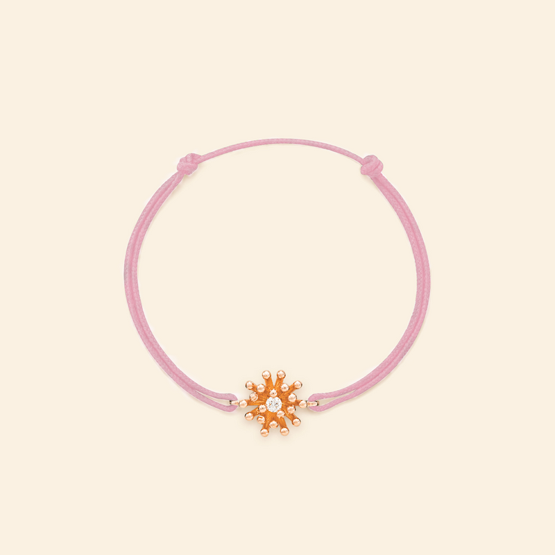 Le Petit Cactus Diamond bracelet pink cord